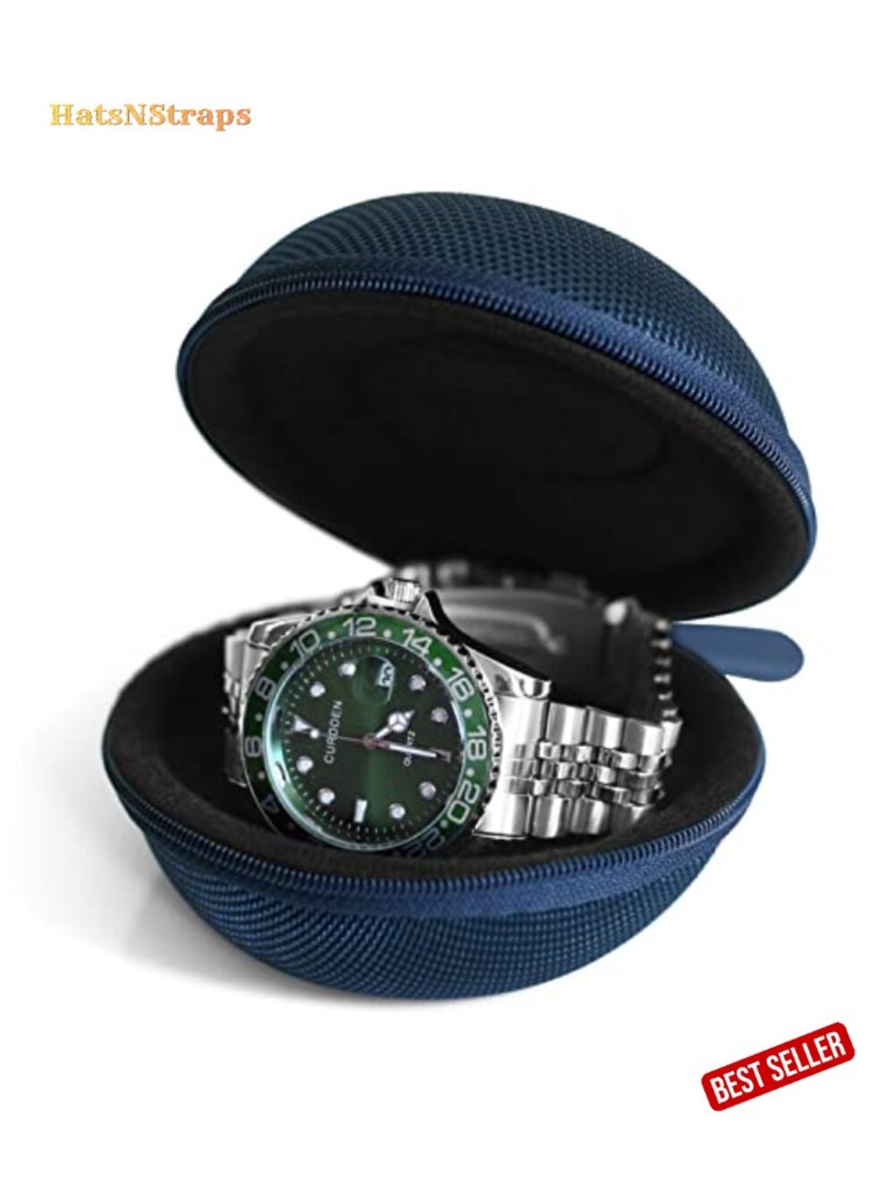 Portable Watch Travel Case Single Slot Nylon Organizer For Men's Women's